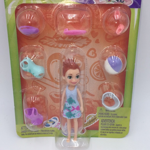 Polly Pocket Sun N Sass Lila Summer Beach Doll with 7 Accessories 2018 - Picture 3 of 8